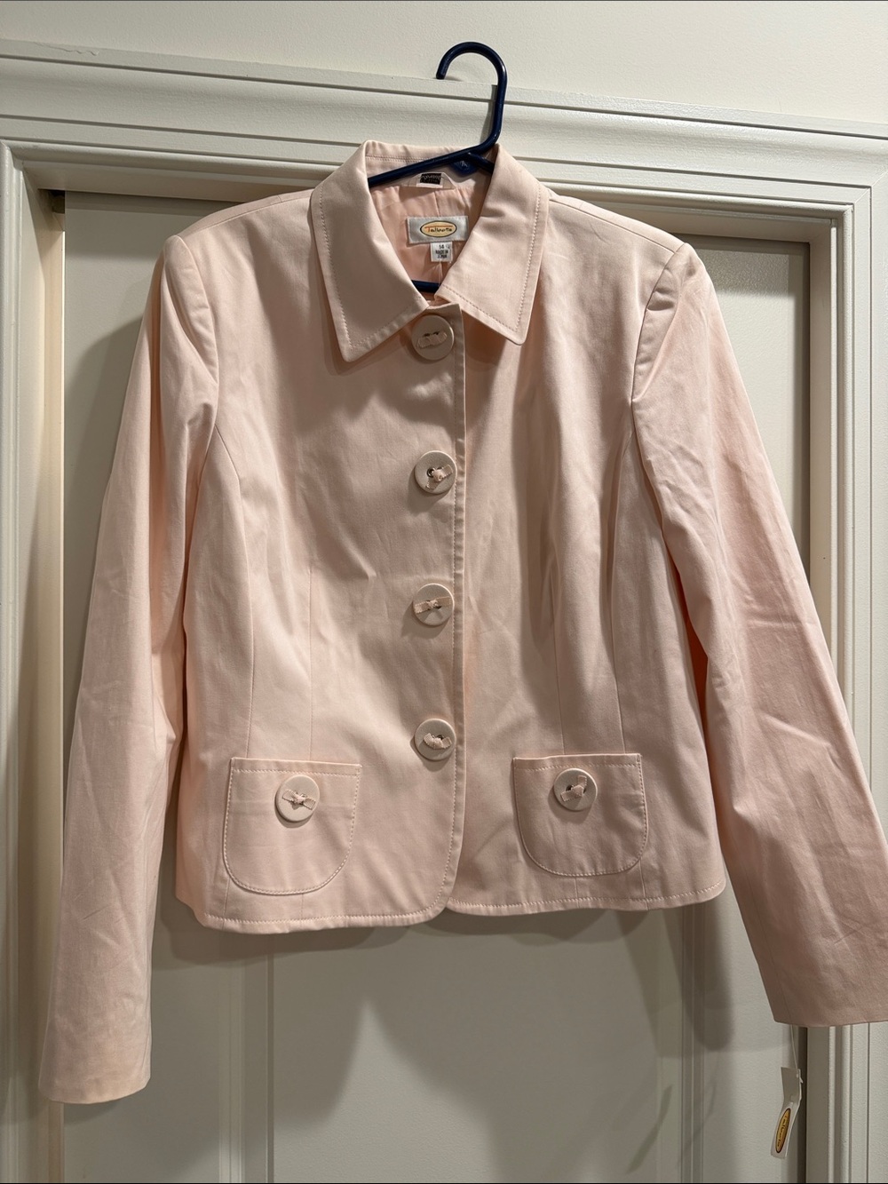 Talbots Pale Pink Button-Front Blazer